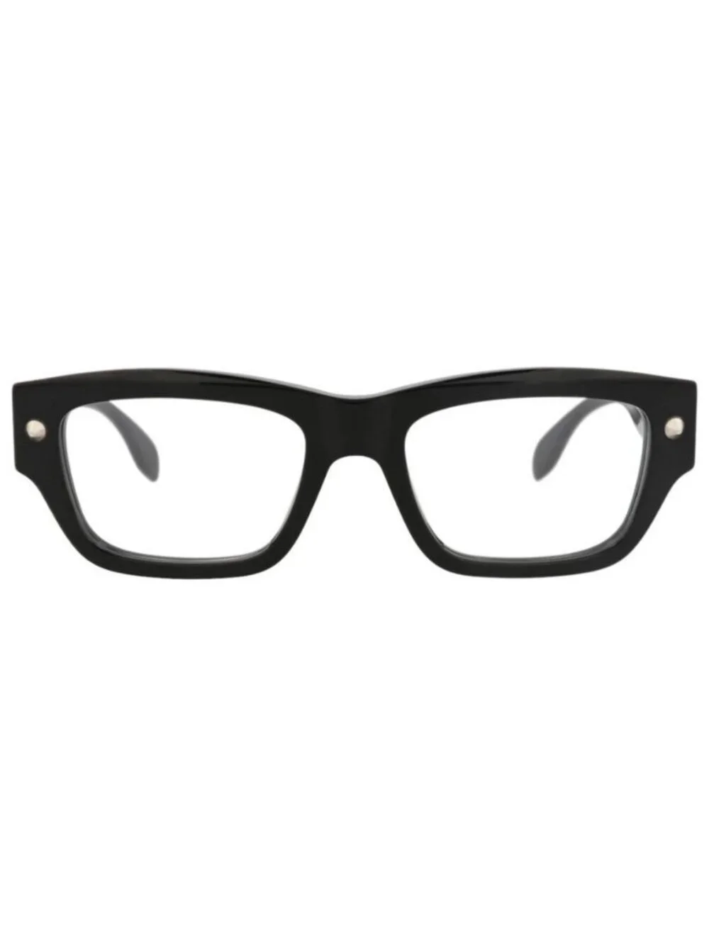 New Alexander McQueen Unisex Square/Rectangle Black Black Transparent Fashion De